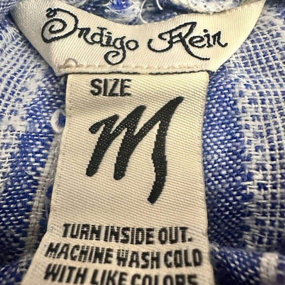 Linen Blend Striped Coastal blue white belted Shorts - Size Medium - Picture 14 of 14